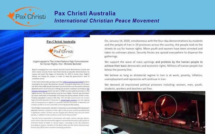فراخوان سازمان پاکس کریستی - استرالیا به کمیسر عالی حقوق‌بشر ملل ‌متحد